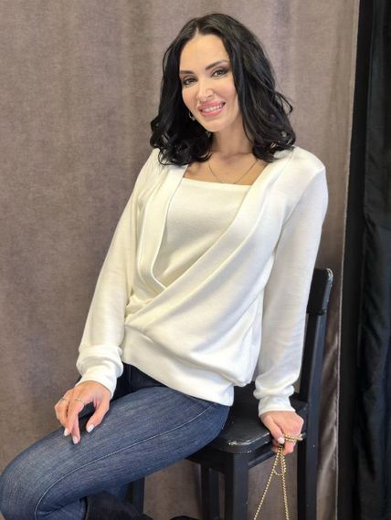 Женская красивая ангоровая кофта GF04168 цвет белый, размер 46/48