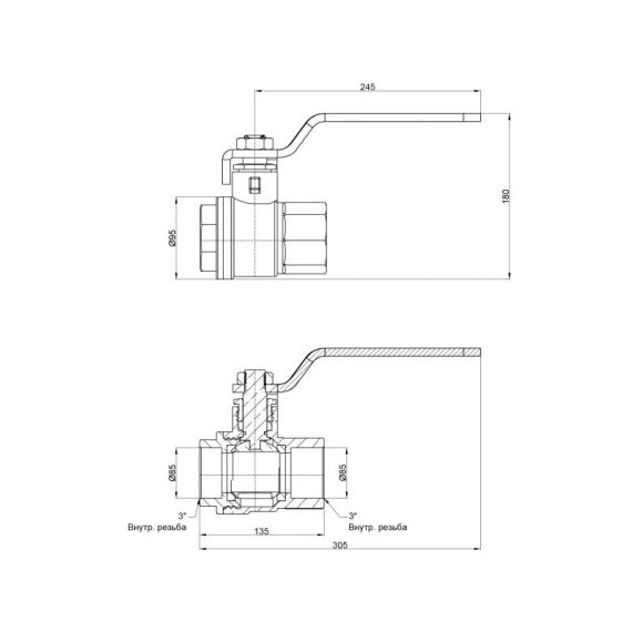 Кран кульовий Thermo Alliance Base 3" для води (важіль) SD600W76 | Зображення 1