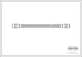 Шланг гальмівний  Mercedes T1 T1/TN T2/LN1 2,3-3,0 77-96 F LR, CORTECO (19018649)