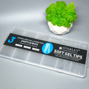 Гелеві тіпси для нарощення довгий квадрат 240шт (в боксі)