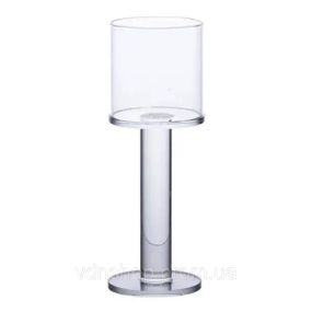 Підсвічник скляний на ніжці 6×16 см підсвічник келих декоративний прозорий HP-4-38M