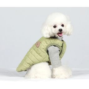 Жилетка для собак Cheepet Minni Doggy прошитая полосами, на кнопках, зеленая