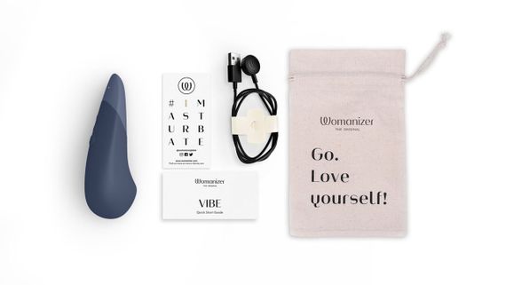 Вібратор для стимуляції клітора безшумний Womanizer Vibe, темно-синій Sex Aura | Зображення 6