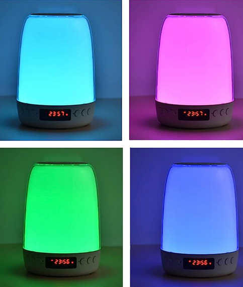 Bluetooth-колонка з нічником та годинником, сенсорне керування, LED-підсвітка | Зображення 1
