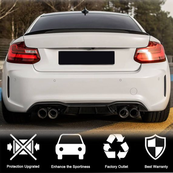 Дифузор заднього бампера V4 (для F87 M2/M2С, Карбон) для BMW 2 серія F22/23 2014-2021 рр | Зображення 1
