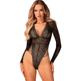 Сексуальне ажурне боді з рукавами Obsessive Merlys XS/S sexstyle