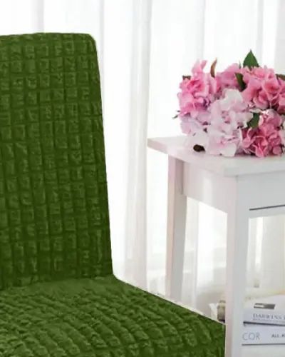 Комплект чохлів на стільці без оборки 6 штук (зелений) | Зображення 2