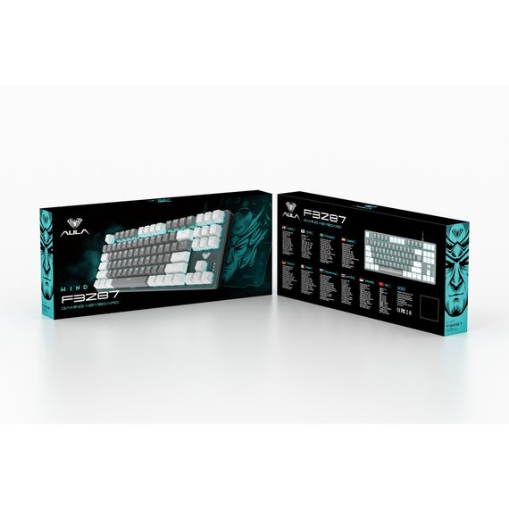 Клавіатура Aula F3287 Keycap KRGD Blue USB UA White/Grey (6948391240688) | Зображення 3