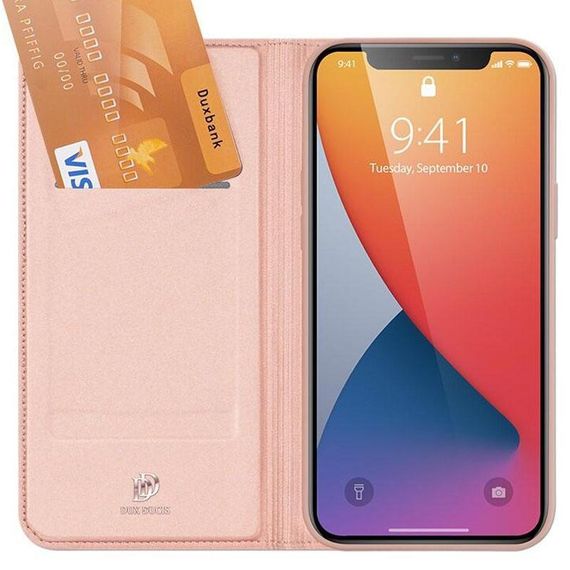 Чохол-книжка Dux Ducis з кишенею для візиток для Apple iPhone 14 Pro (6.1") Rose Gold | Зображення 2