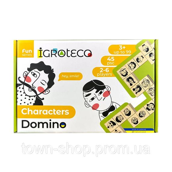 Настольная игра Домино "Персонажи" 900620 от 2 до 6 игроков 45 элементов