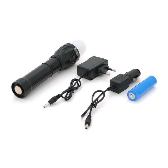 Ліхтар ручний Watton WT-282, 1LED CREE Q5, 3W, 2 режими, ZOOM,18650 /ААА/1300mah, Black, IP40, СЗУ+АЗУ, 190х45х30мм, BOX | Зображення 1