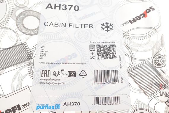 Фильтр салона VW Up Load Up 1.0 11- AH370 | Зображення 2