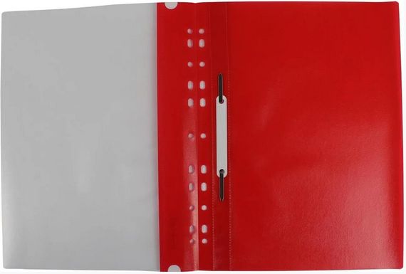 Папка-швидкозшивач E38504-03 Economix Light з прозорим верхом А4 з перфорацією глянець, червоний (4044572385178) | Зображення 1