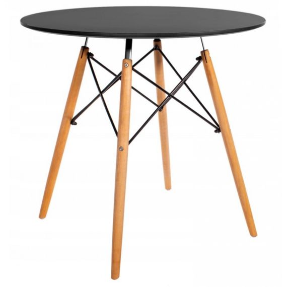 Стіл обідній кухонний круглий Bonro Бонро В-957-800 Чорний (41300024)