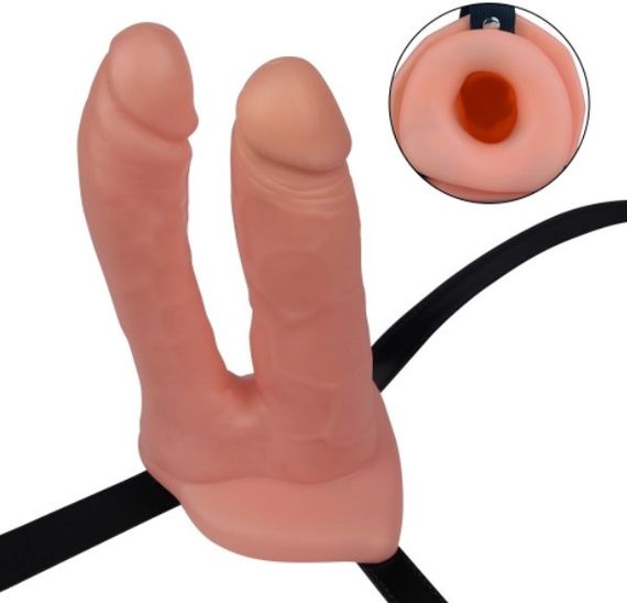 Порожнистий страпон - Unisex Hollow Double Penetration 6" Sex Aura | Зображення 3