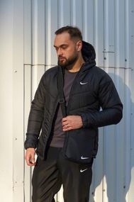 Комплект куртка Nike чорна + штани Nike. Барсетка Nike у подарунок!
