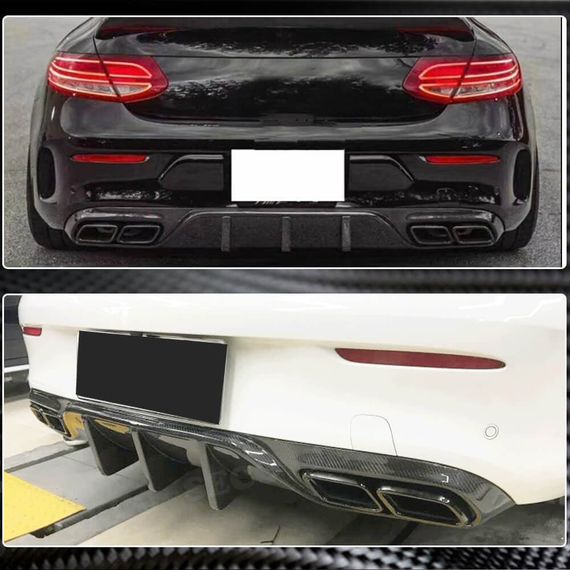 Диффузор заднего бампера V1 для Купе/Кабриолет C63 AMG 2015-2019 Карбон для Mercedes C-сlass W205 | Зображення 3
