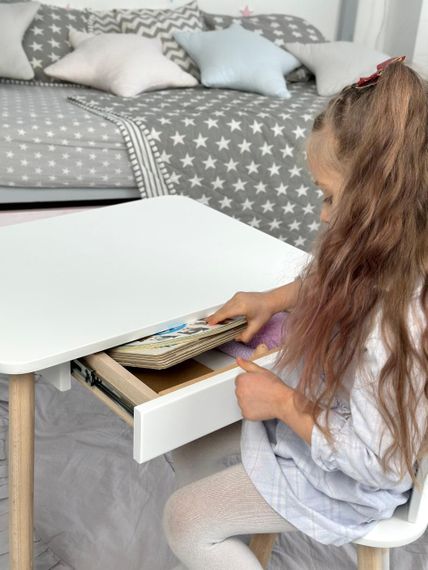 Дитячий столик і стільчик метелик білий. Столик із шухлядою для олівців і розмальовок 79850 | Зображення 7