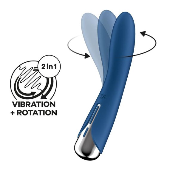 Вибратор точки G с вращением Satisfyer Spinning Vibe 1 Blue, 2 мотора sexstyle