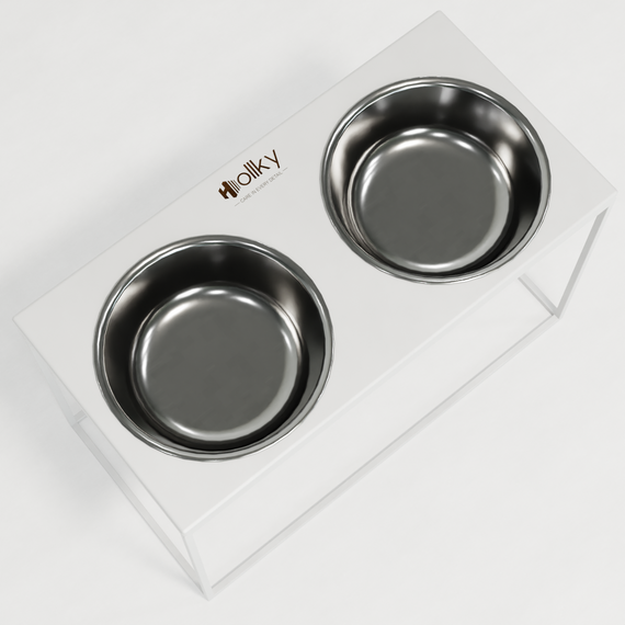 Миски на подставке для очень больших собак Hollky Base XXL40 (2 × 2,8 л) BXXL40-643240-WHWH | Зображення 7