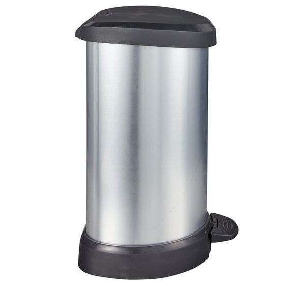 Контейнер для мусора с педалью Curver (Курвер) Deco bin 15 л (02120) Серебристый | Зображення 6