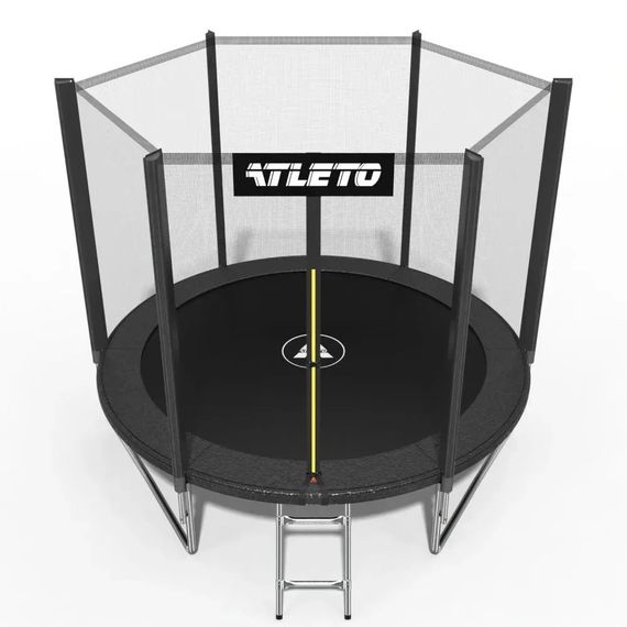 Батут дитячий Atleto 312 см із захисною сіткою і драбиною для дому та дачі чорний 42400472 | Зображення 1