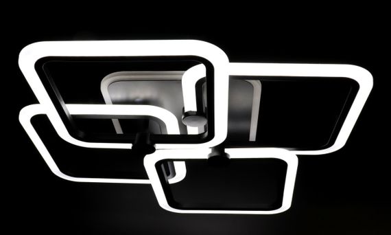 Люстра світлодіодна стельова LED світильник для квартири на стелю лед з пультом 25756 Чорний 10х56х65 см. | Зображення 1