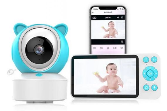 Відеоняня C8 Wi-Fi з монітором 5″ • Розумна відеоняня C8 Full HD 1080P із застосунком Tuya, нічним баченням і двостороннім зв’язком | Зображення 1