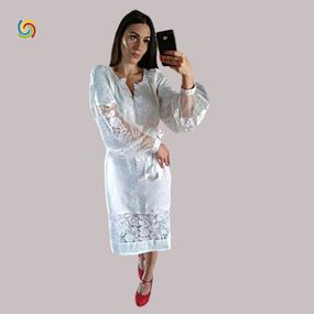 Платье 	вышитое	 Украинская 	 вышиванка 	222242610	 цвет  	белый	 размер 	XL/XXL