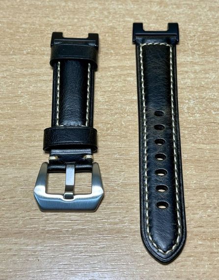Кожаный ремешок Primolux F001 Steel buckle для часов Xiaomi Amazfit T-Rex (A1918) / T-Rex Pro (A2013) - Black | Зображення 2