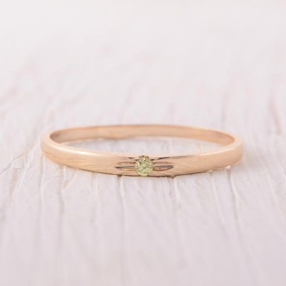 Кольцо из красного золота с хризолитом 19 | Зображення 1