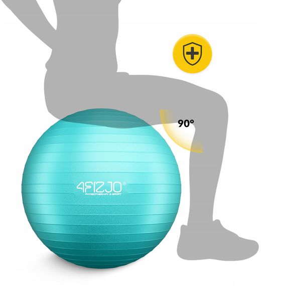 М'яч для фітнесу (фітбол) 4FIZJO 75 см Anti-Burst Mint (P-5905973404792) | Зображення 4