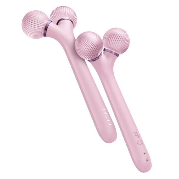 Електронний ультразвуковий ролик для обличчя GESKE Sonic Facial Roller 4в1 gray, Рожевий | Зображення 5
