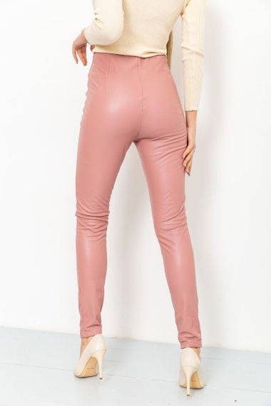 Лосини жіночі шкірозамінник, колір пудровий, 164R81 | Зображення 3