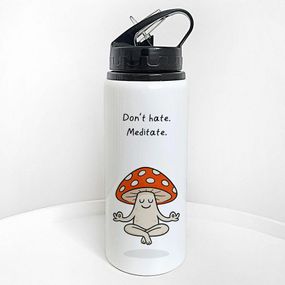 Пляшка для води з трубочкою Don't hate. Meditate. 600 мл (PLV_25A016)