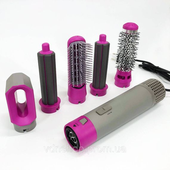 Фен электрический с насадками 5 в 1, Фен-щетка для гладких волос, Фен-стайлер с функцией завивки ZJ-65 | Зображення 2