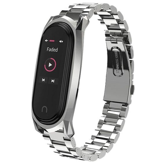 Металлический ремешок Primo Mijobs для фитнес-браслета Xiaomi Mi Band 4 - Silver