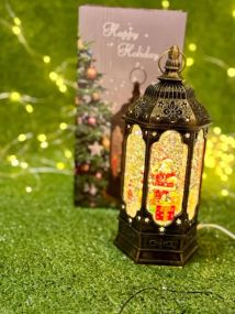 Новорічний ліхтар/Декоративні Сніг/водяний ліхтар Санта з ялинкою і підсвічуванням 807