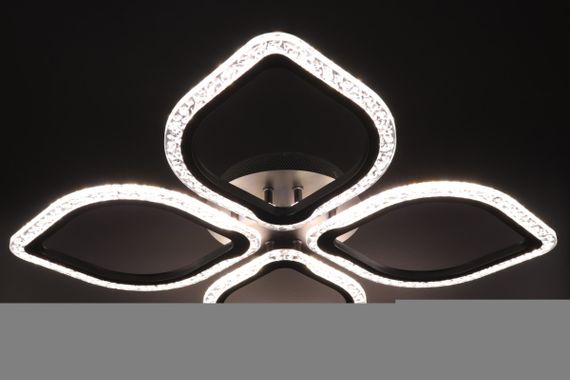 Люстра світлодіодна стельова LED світильник для квартири на стелю лед з пультом 25744 Чорний 8х48х66 см. | Зображення 3