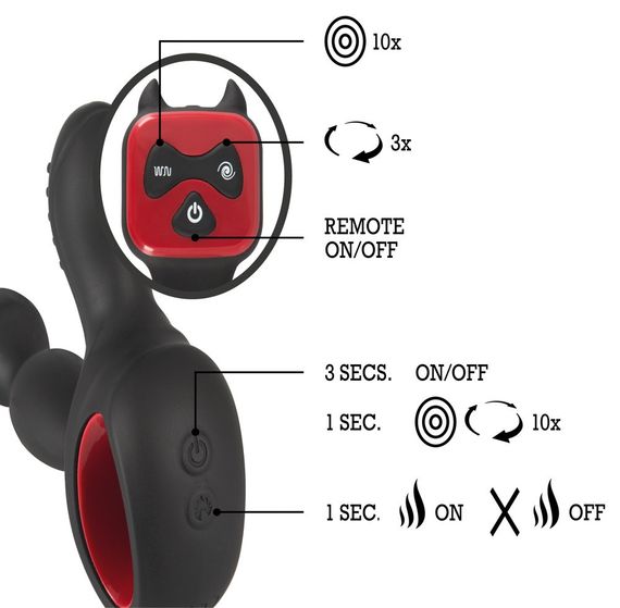 Вибростимулятор простаты с ротацией и подогревом You2Toys Silicone Prostate Plug, черный Sex Aura | Зображення 7