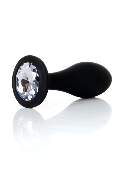 Анальна пробка - Jewellery Silicone Black Plug L Clear Sex Aura