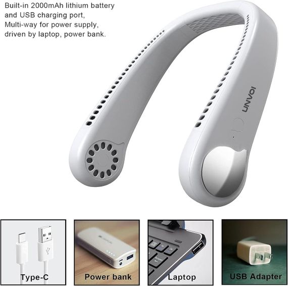 Вентилятор портативний шийний акумуляторний Hands-Free | Зображення 2