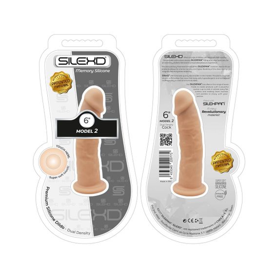 Фалоімітатор SilexD Robby Flesh (MODEL 2 size 6in), двошаровий, силікон + Silexpan, діаметр 3,5см Sex Aura | Зображення 2
