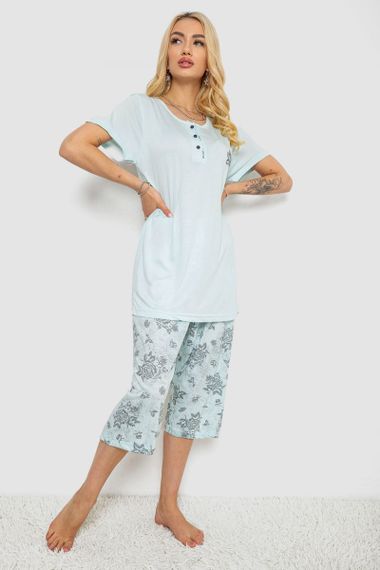 Пижама женская с принтом  -уценка, цвет мятный, 243R6788-U-8 | Зображення 2