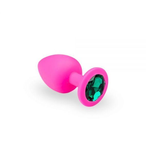 Средняя розовая анальная пробка Pink Silicone Emerald, M sexstyle