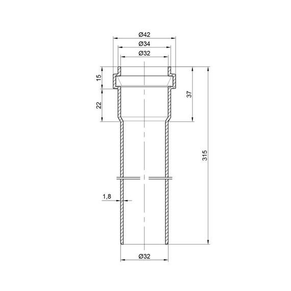 Труба PPR каналізаційна TA Sewage 32х1,8, 0,315 м TASPIPP31532 | Зображення 1