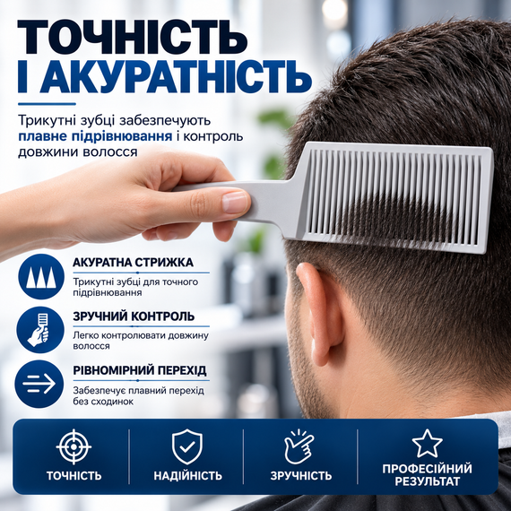 Набор для стрижки 4 в 1: силиконовый шаблон повязка для фейда и расчески для плавных переходов под машинку | Зображення 8