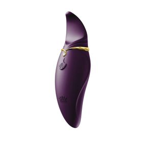 Вібратор 2в1 з язичком Zalo — Hero Twilight Purple, кристал Swarovski Sex Aura