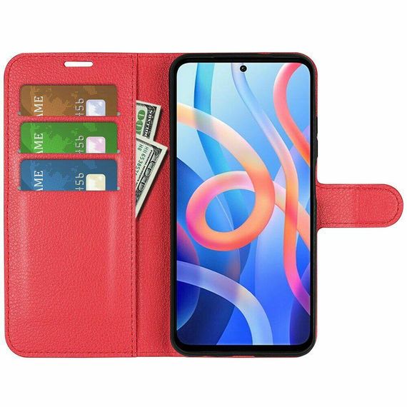 Чохол книжка з кишенями для карт на Xiaomi 12T колір Червоний | Зображення 1