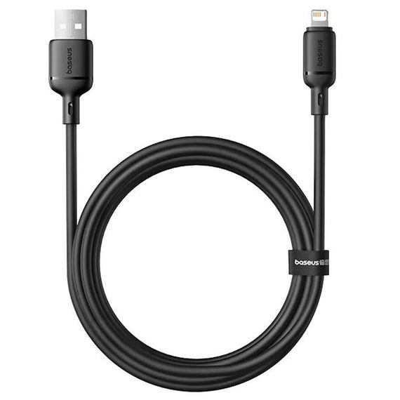 Дата кабель Baseus Foamed Silicone USB to Lightning 2.4A (1m) (E04269) Cosmic Black | Зображення 3